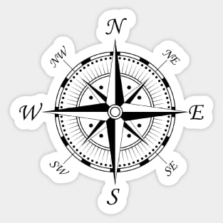Compass (black) Sticker